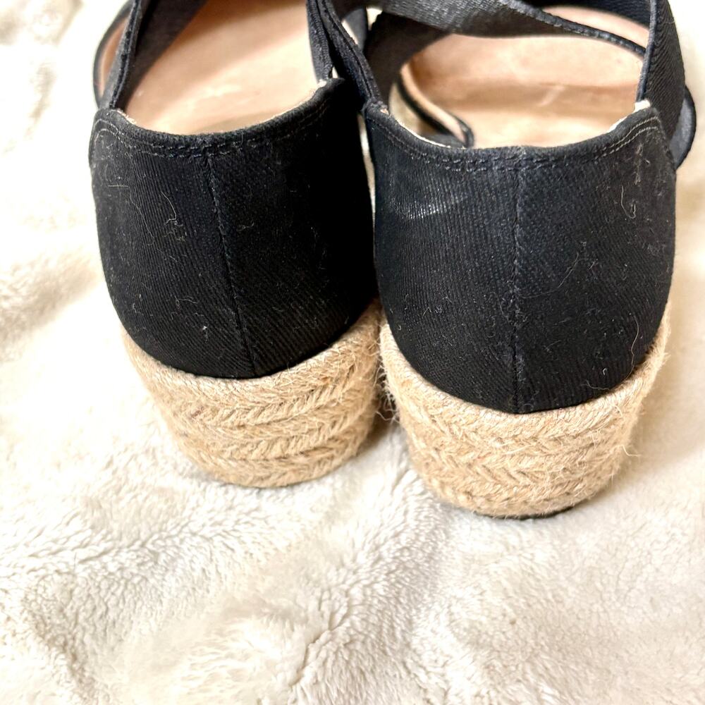 LifeStride Keaton Espadrille Wedge Heels 8.5 Black Pumps Sandals Life Stride - Picture 3 of 9